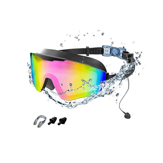 Swim Goggles for Adults & Kids - Anti-Fog Full-Coverage, 3-Color UV Lens, Waterproof Earplugs & Nose Clip, Fit Outdoorfun