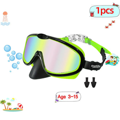[summervibes] Sharkite Kids Swimming Goggles 2 Pack Anti-fog Anti-UV Wide View Kids Swimming Goggles 4-15 years old Swim Glasses for Boys and Girls for Lake,Beach, Summer Party, Swimming pool summerwins,summerwins
