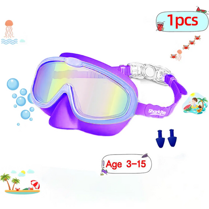 [summervibes] Sharkite Kids Swimming Goggles 2 Pack Anti-fog Anti-UV Wide View Kids Swimming Goggles 4-15 years old Swim Glasses for Boys and Girls for Lake,Beach, Summer Party, Swimming pool summerwins,summerwins