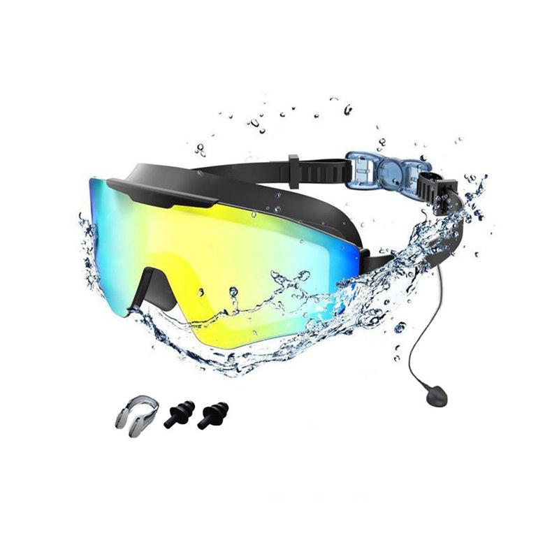 Swim Goggles for Adults & Kids - Anti-Fog Full-Coverage, 3-Color UV Lens, Waterproof Earplugs & Nose Clip, Fit Outdoorfun