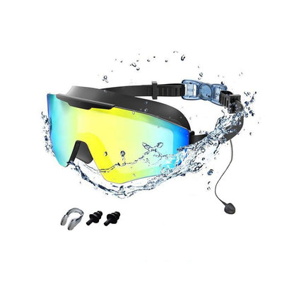 Swim Goggles for Adults & Kids - Anti-Fog Full-Coverage, 3-Color UV Lens, Waterproof Earplugs & Nose Clip, Fit Outdoorfun