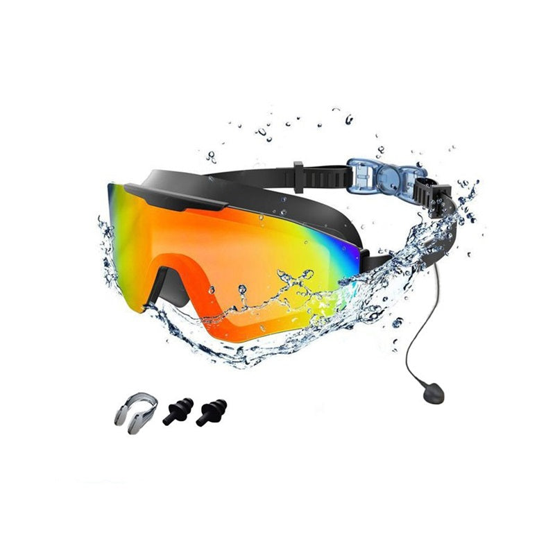 Swim Goggles for Adults & Kids - Anti-Fog Full-Coverage, 3-Color UV Lens, Waterproof Earplugs & Nose Clip, Fit Outdoorfun